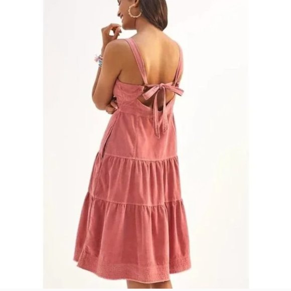 Anthropologie Pilcro Tiered Corduroy Midi Dress, Sz 12 - Picture 2 of 12